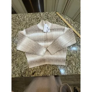 525 america sweater WILLOW: OMBRE SEQUIN CROP CARDIGAN Size XS Beige Cream thumbnail 5