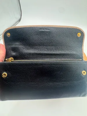 Miu Miu Madras Bicolore Black Beige Leather Continental Long Wallet thumbnail 5