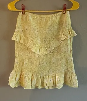 Sabo Skirt Yellow floral Mini skirt in size small thumbnail 2