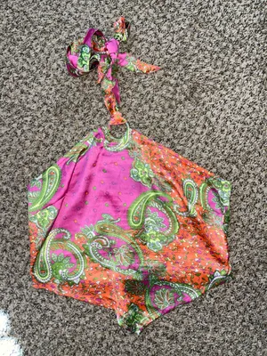 Silk Halter Top Size M thumbnail 1