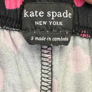 Kate Spade New York Womens Small‎ Pajama Pants Black Pink Heart Print Sleepwear thumbnail 3