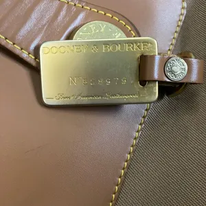 Vintage Dooney and Bourke Leather Trim Canvas Shoulder Bag thumbnail 5