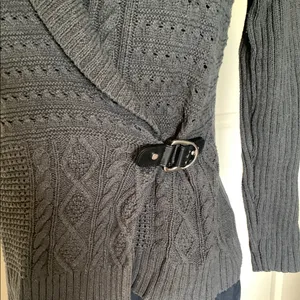 Ralph Lauren Gray Cardigan with Shawl Collar and Side Closure thumbnail 7