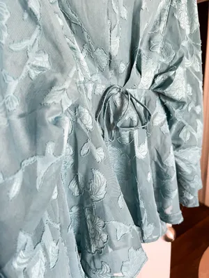 Maurice's NWT Turquoise Blue Whimsical Sheer Floral Blouse thumbnail 5