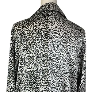 BB Dakota New Satin PJ Set Button Top Shorts Animal Print Women’s Size Medium thumbnail 9