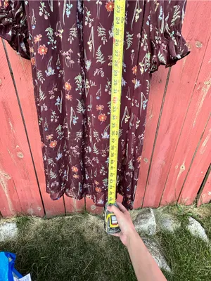 Eloquii Elements Floral Long Sleeve Midi Dress - Burgundy - size 16 thumbnail 12