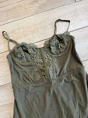 Womens Urban Outfitters Green Lace Mini Lingerie Dress - S thumbnail 2