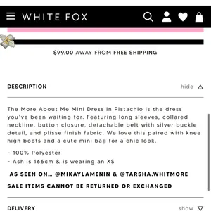 White Fox More About Me Mini Dress Pistachio thumbnail 4