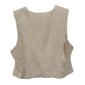 Avec Les Filles V-Neck Button Cream Vest Jacket XL thumbnail 3