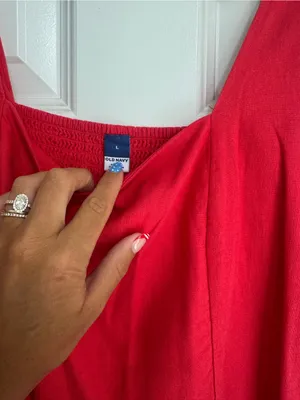 Old Navy Bright Red Sleeveless Square-Neck Mini Dress thumbnail 3