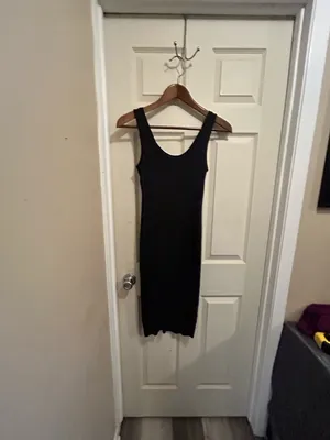 Ambiance - Classic Black Ribbed Tank Midi Dress - size medium thumbnail 8