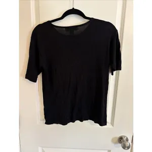 Vintage Kevo Collection Silk Knit Short Sleeve Black Top Size Small thumbnail 3