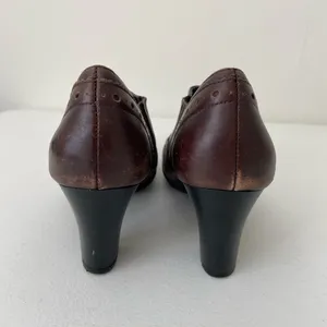 Women’s Mercedes brown rustic heeled zip‎ ankle boots booties size 6.5 thumbnail 3