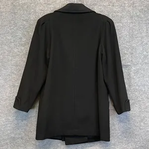 ALORNA Coat Women's Large Black Lapel‎ Collar Double Breasted Wool Blend Winter thumbnail 9