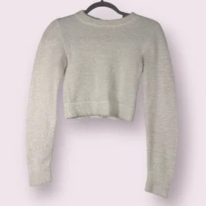 Urban Outfitters White Fuzzy Crewneck Crop Sweater XS thumbnail 2