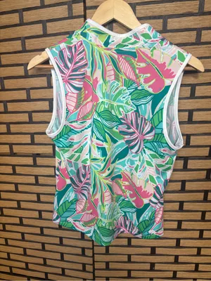 Sigrid Olsen pink and green golf and tennis tank medium thumbnail 2