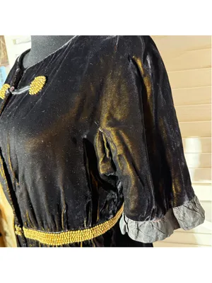 Vintage Victorian blouse crushed velvet brown Vamp whimsigoth cosplay Ren Fair thumbnail 13