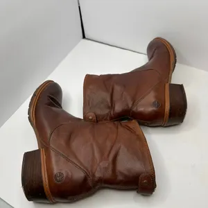 Timberland Sutherlin Bay Brown Leather Slouch Ankle Boots Womens 9 Side Zip thumbnail 7