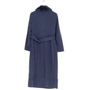 Naked Wardrobe The Statement Trench Coats Womens Large Navy fur Shawl Collar thumbnail 4
