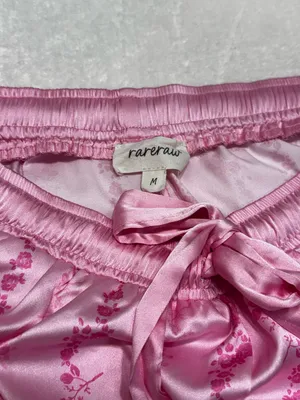 Rareraw Cottagecore Coquette Pink Satin Pajama Set Size Medium thumbnail 15