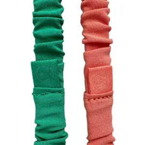 2 Lululemon Skinny Scrunchies Kelly Green and Coral Kiss NWOT thumbnail 3