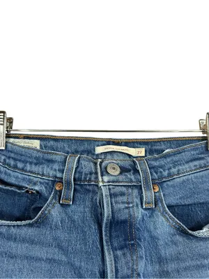 Levi's Wedgie Straight Leg Classic Blue Jeans Button Fly WOMEN’S SIZE 27 Waist thumbnail 2
