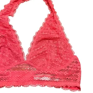Victoria's Secret Women's Size Medium Lace Bralette Halter Cameilla Rose Pink thumbnail 5