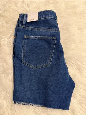 LOFT Classic Mid -Rise Denim Shorts in Blue size 28/6 brand new inseam 6 thumbnail 6