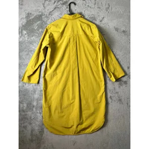 ACHRO Yellow Button Down Shirt Dress Size Lightweight Collared‎ 3/4 Sleeve Small thumbnail 4