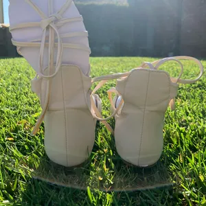 Chase + Chloe White Pointed-Toe Lace-Up Gladiator Flats thumbnail 10
