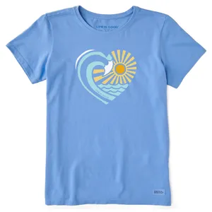 Life is Good Women's Waveheart Short Sleeve Crusher Tee medium NWT thumbnail 1
