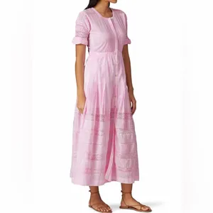 LoveShackFancy Edie Maxi‎ Dress Pink NWT Small thumbnail 5