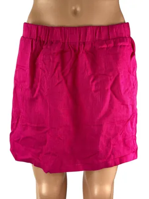 NEW Seven Wonders Chiara Women's Pink Elastic Waist Mini A-Line Skirt Size L thumbnail 1