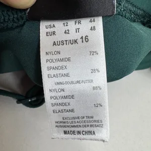 JETS Swimwear Australia Dark Green One Piece V-Neck Ruched Swimsuit USA 12 UK 16 thumbnail 5
