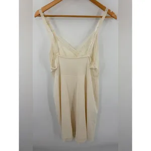 Vintage Snowdon off white lace embroidered lined floral full slip women 40 fairy thumbnail 7