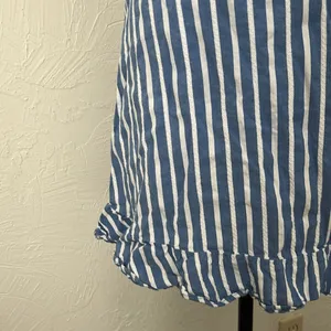 Old Navy Blue and White Striped Ruffled Hem European Sundress W/ Smocked Back thumbnail 4