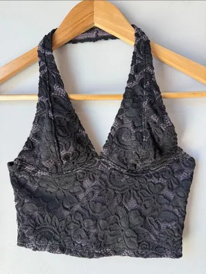 Kimchi Blue Lace Halter Bralette Crop Top thumbnail 1