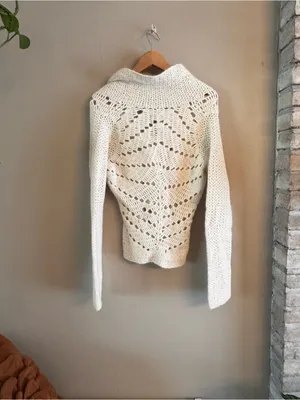 ANTHRO | SLEEPING ON‎ SNOW Open-Knit Shawl Sweater Cardigan thumbnail 4