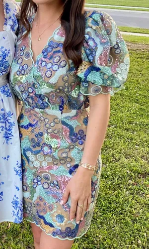 ELLIATT Dreamland Sequin Puff Sleeve Dress thumbnail 2