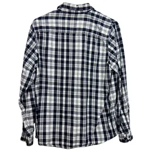 LL Bean Black/White Scotch Plaid Cotton Flannel Button Shirt Relaxed Fit MEDIUM thumbnail 6