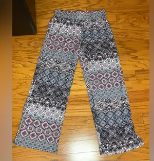 Joe B- White with Boho detailing stretchy trousers‎ leggings Size L thumbnail 1