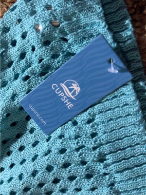 Cupshe Turquoise Blue Crochet Swim Coverup thumbnail 6