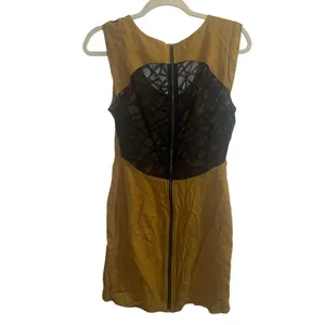 ✨Silence + Noise Womens short sleeve brown/green Sz 4 dress w/ lace✨ thumbnail 4