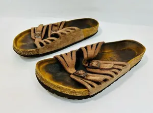 Birkenstock Grenada Soft Foodbed Brown Leather Sandals size 41 thumbnail 2