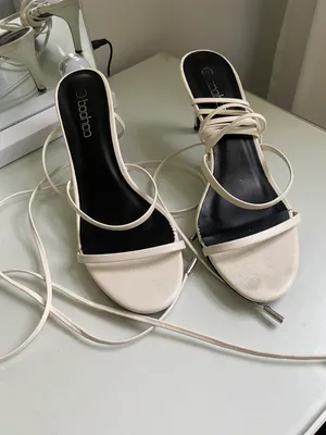 Boohoo White Wrap Heels thumbnail 2