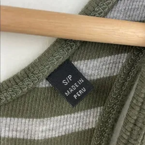 ATM Anthony Thomas Melillo Olive and Gray Striped Tank Top thumbnail 8