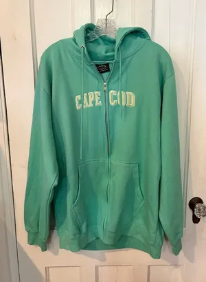 Cape Cod Mint Green Zip Hoodie Vacation Size XL thumbnail 1