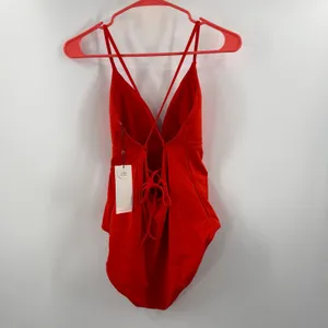 Calia Swimsuit SZ 6 Triangle Strappy Back One Piece NWT Fresh Red Tummy Control thumbnail 5