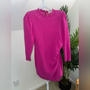 A.L.C. Jane Shocking Pink Long Sleeve Mini Dress‎ Size 6 thumbnail 5