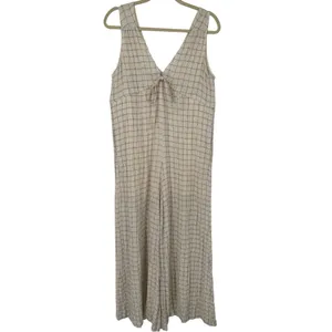 Urban Outfitters Breezy Plunging Wide Leg Sleeveless‎ Babydoll Jumpsuit Size XS thumbnail 4